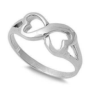 Brilliant 925 Sterling Silver Ring, Infinity Heart Sign, Friendship, Love, Wedding, Fashion Jewelry