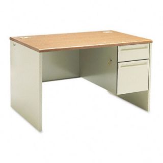 HON 38000 Series Right Pedestal Desk HON38251ML Finish Medium Oak