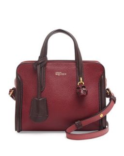 Mini Padlock Zip Around Satchel Bag, Red/Pink   Alexander McQueen