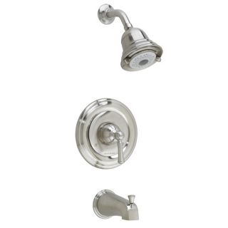 American Standard Portsmouth Satin Nickel 1 Handle Bathtub and Shower Faucet Trim Kit with Multi Function Showerhead