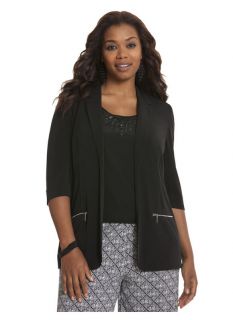 Lane Bryant Plus Size Matte Jersey jacket     Womens Size 14/16, Black