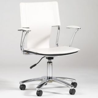 Chintaly Mid Back Office Chair with Swivel 0648 AC BLK Finish White