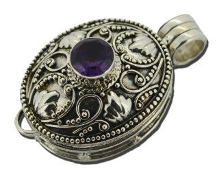 Poison Box Amethyst Sterling Silver 925 Pendant Kertas Gingsir Jewelry