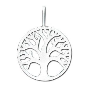925 Sterling Silver Tree Of Life Silhouette Charm Pendant Jewelry