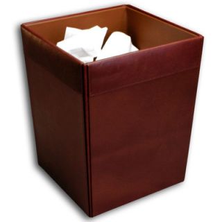 Dacasso 1000 Series Classic Leather Square Waste Basket A3403 Color Mocha