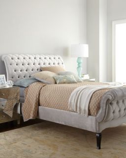 Silver Tufted Queen Bed   Haute House