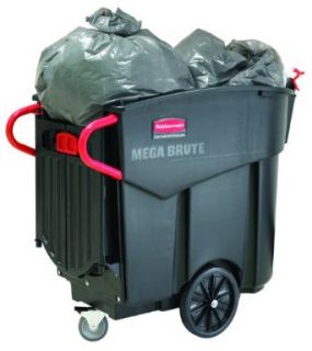 Rubbermaid Commercial Executive Series FG9W7300BLA 120 Gallon Mega Brute Mobile Waste Collector, 52 1/2" Length x 27 1/2" Width x 42 1/2" Height