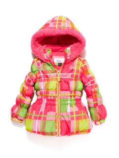 Neon Plaid Puffer Coat by Big Chill