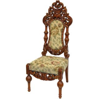 Oriental Furniture Queen Victoria Parlor Fabric Side Chair EU CHAIR13 F