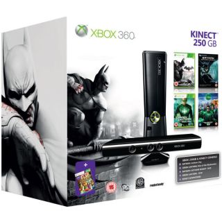 Xbox 360 250GB Bundle With Kinect (Includes Batman Arkham City + Green Lantern + Gotham Knight DVD + Green Lantern DVD Bundle )      Games Consoles