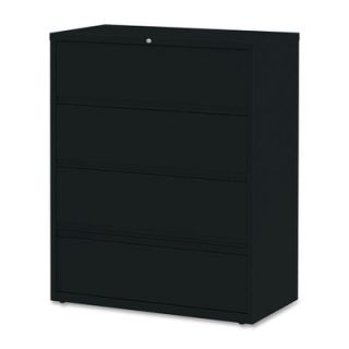 Lorell 42 W x 18.6 D 4 Drawer Receding  Files 43514 / 43515 Finish Black