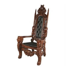 Design Toscano The Lord Raffles Lion Throne Fabric Arm Chair AF51207