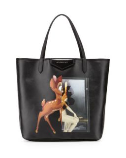 Antigona Fawn Print Shopper Bag, Black   Givenchy