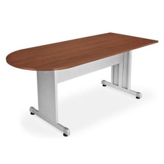 OFM RiZe Panel System Penninsula Desk 55144 Finish Cherry and Silver