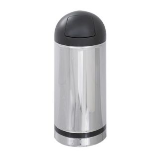 Safco Products Reflections Push Top Dome Receptacle in Chrome 9880