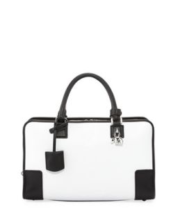 a Panda Charm Satchel Bag, White/Black   Loewe