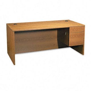 HON 10500 Series Right Pedestal Desk HON10583RMM Finish Medium Oak