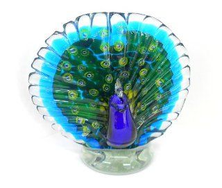 Shop Colored Glass Crystal Peacock Art Statue Figure at the  Home Dcor Store