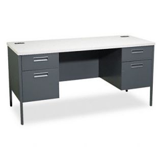HON Metro Kneespace Credenza Computer Desk with 4 Drawers HONP3231G2S Finish