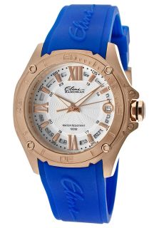 Elini Barokas 10197 RG 02S  Watches,Mens Artisan Silver Textured Dial Blue Rubber, Casual Elini Barokas Quartz Watches