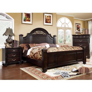 Furniture Of America Grande 2 piece Dark Walnut Bed With Nightstand Set