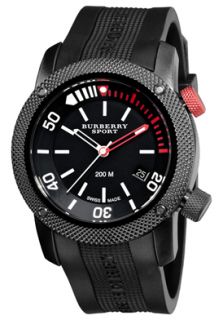 Burberry BU7720  Watches,Mens Divers Black Dial and Strap, Casual Burberry Quartz Watches