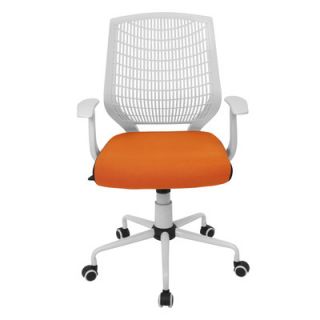 LumiSource Mid Back Network Office Chair OFC NET Color White / Orange