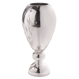Silver Wine Goblet Hand Blown Glass Vase