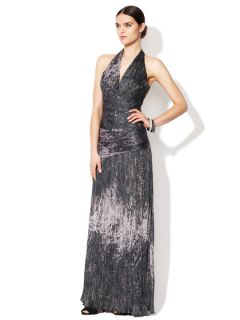 Jersey Printed Halter Gown by Halston Heritage