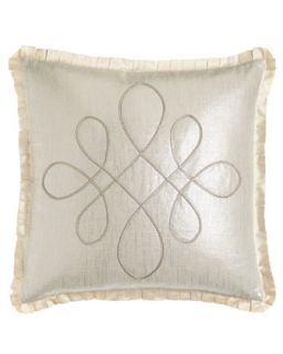 Scroll Pillow with Pleated Trim, 20Sq.   Eastern Accents