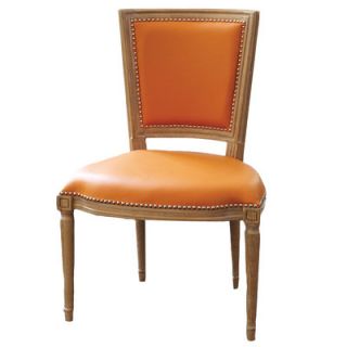 Global Views Marilyn Leather Side Chair 2379 Color Orange