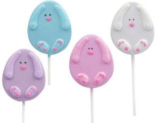 Easter Bunny Shaped Lollipops   8 Lollipops, 4 Great Flavors, Toasted Marshmallow, Grape, Bubblegum, and Blue Raspberry, the Perfect Gift This Easter  Suckers And Lollipops  Grocery & Gourmet Food