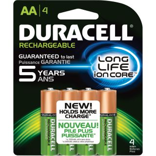 Duracell Rechargeable NiMH Batteries — AA Size, 4-Pk., Model# DX1500R4  NiMH Batteries