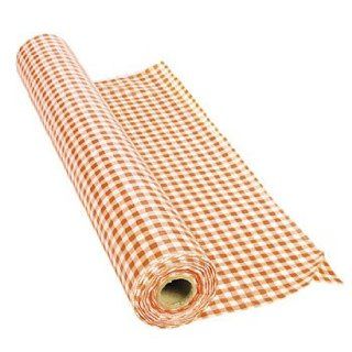 100' X 40" Orange Gingham Tablecloth Roll   Party Tableware & Table Covers  
