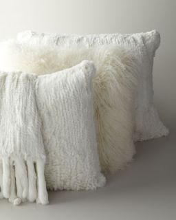 Rabbit Fur Knit Pillow, 26Sq.   Adrienne Landau