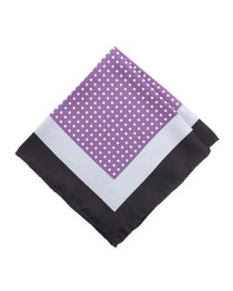 Handmade Two Tone Edge Dotted Pocket Square, Navy/Blue