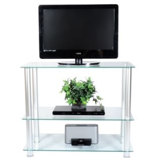 RTA Home And Office Extra Tall Glass and Aluminum 42 TV Stand TVM 0042