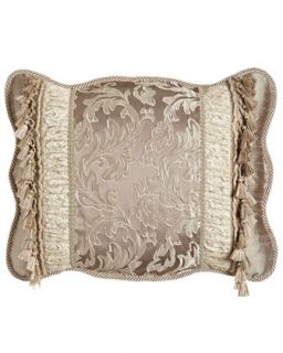 Standard Sham with Ruched Lace Insets & Tassels   Sweet Dreams