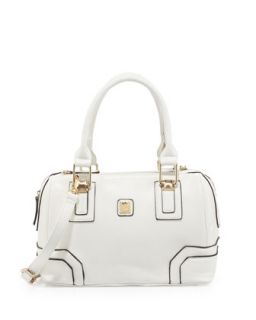 Bacoli Pipe Trimmed Duffel Bag, White   V Couture by Kooba