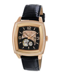 Mens Orchestra Automatic Watch with Crocodile Embossed Leather Strap   Breil
