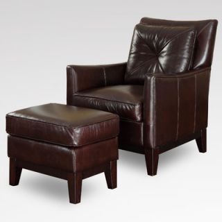 Lazzaro Leather Arm Chair and Ottoman C693 10 9012B