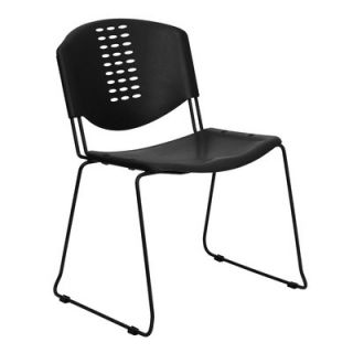 FlashFurniture Plastic Stack Chair in Black RUTNF02BK Quantity Set of 10