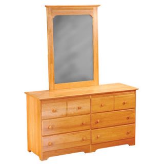 Atlantic Furniture Windsor 6 Drawer Dresser with Mirror AC696520 Finish Natu