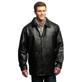 Mens Genuine Leather Button front Half Coat With Zip out Liner