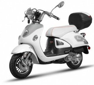 BMS The Legend WHITE Gas Single Cylinder 4 Stroke Automatic Moped Scooter  Seated Sports Scooters  Sports & Outdoors