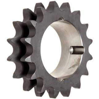 Martin Roller Chain Sprocket, Hardened Teeth, Taper Bushed, Type A Hub, Double Strand, 80 Chain Size, For 2517 Bushing, 1" Pitch, 17 Teeth, 2.5" Max Bore Dia., 5.949" OD, 3.125" Hub Dia., 1.71" Width