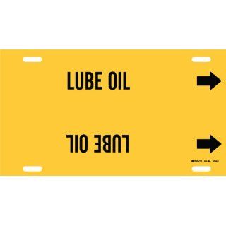 Brady 4244 H Brady Strap On Pipe Marker, B 915, Black On Yellow Printed Plastic Sheet, Legend "Lube Oil" Industrial Pipe Markers