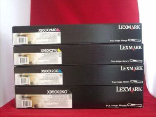 Lexmark Part# X950X2CG, X950X2KG, X950X2MG, X950X2YG Toner Cartridge Set (OEM) Electronics