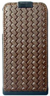 Limited Luxury Cases IPH1203 4 Genuine Leather (Hardshell) Flip/Stand Case, Weaver Pattern for iPhone 4/4S   1 Pack   Retail Packaging   Brown Cell Phones & Accessories