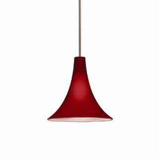 WAC Lighting MP 919 BU/BN Pome Collection 1 Light Monopoint Pendant, Brushed Nickel with Burgundy Art Glass Shade   Ceiling Pendant Fixtures  